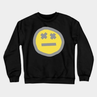 Ultimate Gray Round Face with X Eyes Crewneck Sweatshirt